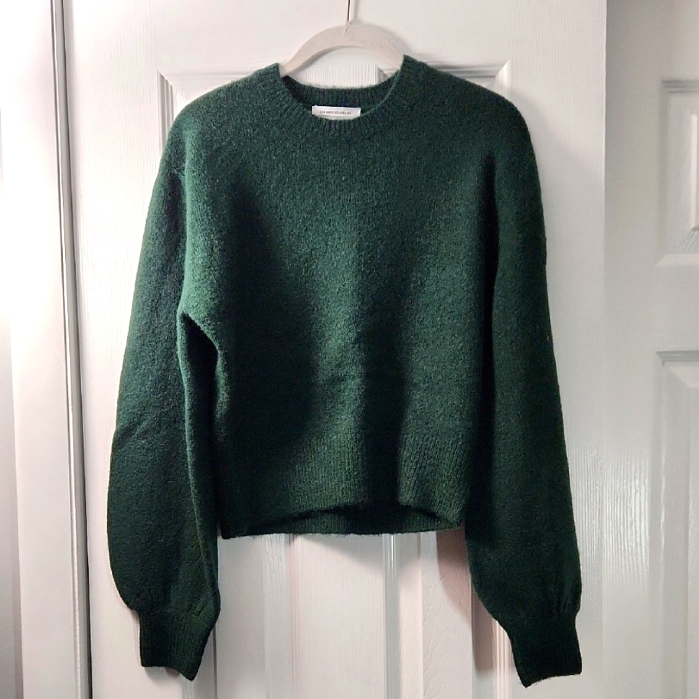 & Other Stories Cropped Green Sweater